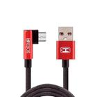 Cabo Micro USB V8 Em L 1 Metro Nylon Hrebos HS-179