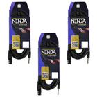 Cabo Microfone Santo Angelo Ninja 4,57m XLR P10 3 Unidades