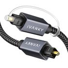 Cabo óptico de áudio ivanky 3m, fibra trançada fina, Toslink