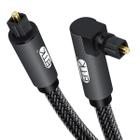 Cabo óptico EMK 90 graus Toslink macho para macho 1,5 m cinza