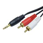 Cabo P2 Stereo Macho x 2 RCA Macho Dourado 5,0 Metros