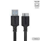 Cabo Para Hd Externo Usb A 3.0 Macho Para Micro Usb B 3.0 (10 Pinos) Macho 28awg Puro Cobre 1 Metro - Puamcm3-1