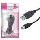 Cabo para impressora usb 2.0 - usb a macho + usb b macho 2.0 - 2m - preto