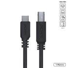 Cabo Para Impressora Usb Tipo C Para Usb B 2.0 1 Metro Preto - Pucbp-1 - PCYES