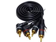 Cabo Rca 2x2 Flexível Plug 90 1,5 M Com Fio Terra Preto - NTV SOM AUTOMOTIVO PROFISSIONAL