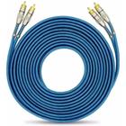 Cabo RCA 5 Metros Dupla Blindagem Cobre 5m Blindado 5mm Azul - TechOne