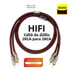 Cabo RCA Estéreo Hifi 4N OFC - Conector 2 RCA para Amplificador, DAC e TV