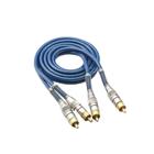 Cabo RCA Prime Plug Metal 5mm 1m Azul Svart Tech One - PW-B-0736