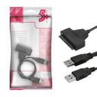 Cabo Sata Para 2 Usb 2.0 A Macho Chipsce 40 Cm Preto