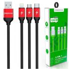 Cabo USB 3 em 1 Lightning / Type-C / V8 1,2 Metros para Celular - OBERON