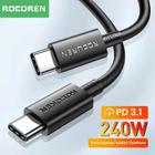 Cabo USB-C de 240W PD 3.1 para Macbook, Samsung S22 e Xiaomi - Carregamento Rápido