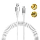 Cabo USB-C para USB Hard iWill Trançado Duplo 1,2M Branco