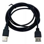 Cabo Usb Extensor 2.0 Extensão 2 Metros Macho Fêmea Cor Preto