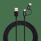 Cabo USB - Micro USB + USB-C 1,2m PVC Preto Intelbras EUABC 12PP