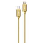 Cabo USB Tipo-C de Nylon Tipo-C para Iphone 1m Dourado - ELG