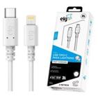 Cabo usb tipo c para lightning 3a 15w recarga e sincronizacao 2.0 mt elg tcl20 branco