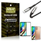 Cabo Usb Tipo C para Usb-C HS-167 Moto G9 Plus + Capinha + Película 3D - Armyshield