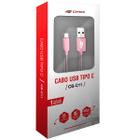 Cabo USB X USB-C 1M 2A CB-C11PK Rosa C3 TECH