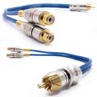 Cabo Y Prime Plug Metal 5mm Transparente Azul 2 Femeas e 1 Macho Tech One