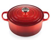 Caçarola de Ferro Fundido Vermelha Le Creuset Esmaltada 4,2 Litros - 24cm Redonda Alta 1086