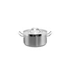 CAÇAROLA INOX PROFISSIONAL 16x08 CM, 1,6 L, COM TAMPA, FUNDO TRIPLO E ALÇAS