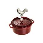Caçarola Redonda 24cm Verm. Granada Staub + Puxador Chicken