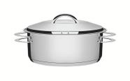 Caçarola Tramontina Solar Rasa em Aço Inox Fundo Triplo com Tampa e Alças 24 cm 4,7 L - 62503/240