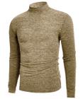 Cacharrel Blusa Tricot Lã Masculina Canelada Gola Alta R:765