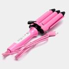 Cacheador Tri-Ondas Rosa Bivolt 25Mm Cabelos Sereia Cerâmica