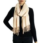 Cachecol Echarpe Pashmina Xale Longo Frio Charme Nude