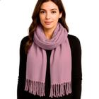 Cachecol Feminino Pashmina Xale Tipo Manta Toque Macio Com Franjas 180x70cm