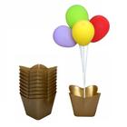 Cachepó Com Pega Balão Para Decoração De Mesas E Festas Suporte Para Bexigas 3 Hastes - 05 Unidades
