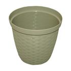 Cachepô FG Okla Rattan Cinza Taupe para Jardim - 1,2L