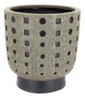 CACHEPÔ VASO DECORATIVO ENFEITE PLANTA RESINA 28x27x27cm CINZA - NH