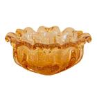 Cachepot Centro de Mesa Fruteira Cristal Âmbar Murano São Marcos 15x33cm