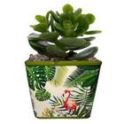 Cachepot ceramica squared green leaves verde 13,3 x 13,3 x 12,5 cm - Urban