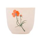 Cachepot de ceramica flor laranja trento wolff