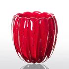 Cachepot De Decoração Em Murano Vermelho Intenso Nino M - Cristais Tavares