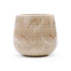 Cachepot decorativo em ceramica circular bege 12cm - Cromus