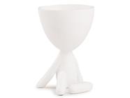 Cachepot vaso branco decorativo poliresina robert sentado