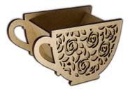 Cachepot Vaso Madeira Mdf Decoração Jardim Formato De Xícara