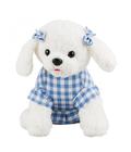 Cachorrinha Poodle de Pelúcia Vestido Azul 23cm - Minas de Presentes