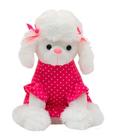 Cachorrinha Poodle de Pelúcia Vestido Rosa 19cm - Minas de Presentes