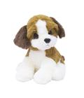 Cachorro Filhote Sentado Marrom Com Branco 29cm