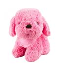 Cachorro Pelúcia Rosa Sentado Bandana Pescoço 22cm - Minas de Presentes