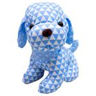 Cachorro Sentado Pano Azul 29cm - Pelúcia