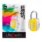 Cadeado Para Mala Stam Life Colors Com Segredo 25Mm Amarelo