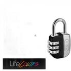 Cadeado Para Mala Stam Life Colors Com Segredo 25Mm Preto Fosco