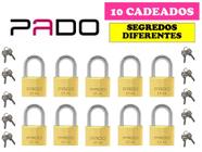 Cadeados 30mm Pado Kit 10 Peças SEGREDOS DIFERENTES - Latão