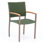 Cadeira Acelga em Corda Náutica e Alumínio Para Área Externa e Interna Verde/Marrom Fosco